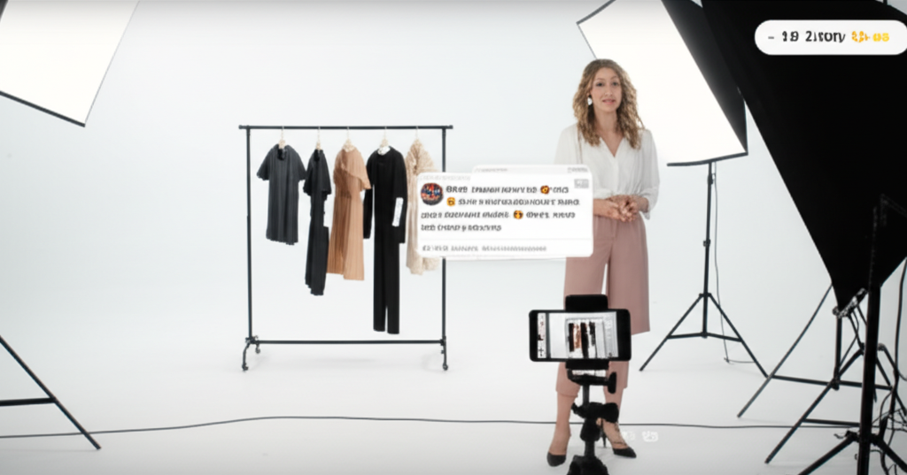 Live streaming fashion shopping experience with professional presenter
